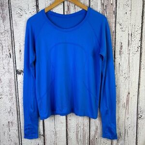 🍋Lululemon Size 12 Race Length Long Sleeve Swiftly Tech Shirt Beautiful Blue!